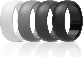 ThunderFit Silicone Wedding Rings for Men, Rubber Engagement Bands 8.7mm Wide 2mm Thick - 1/3/4/5/7 Variety Multipack