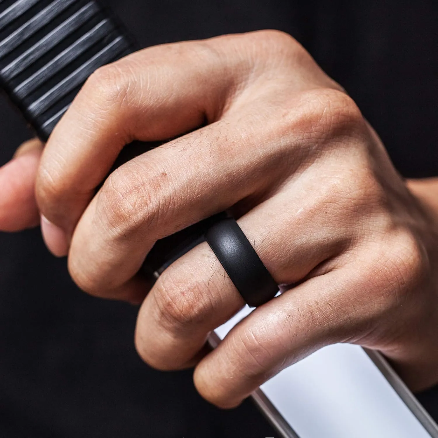ThunderFit Silicone Wedding Rings for Men, Rubber Engagement Bands 8.7mm Wide 2mm Thick - 1/3/4/5/7 Variety Multipack