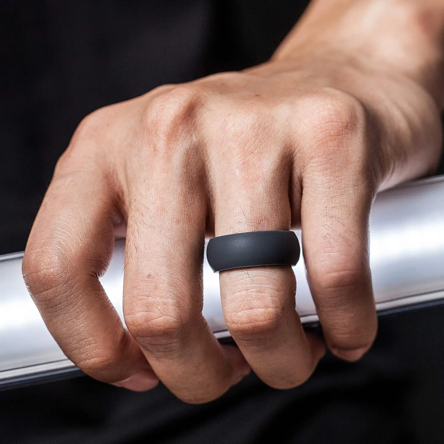 ThunderFit Silicone Wedding Rings for Men, Rubber Engagement Bands 8.7mm Wide 2mm Thick - 1/3/4/5/7 Variety Multipack