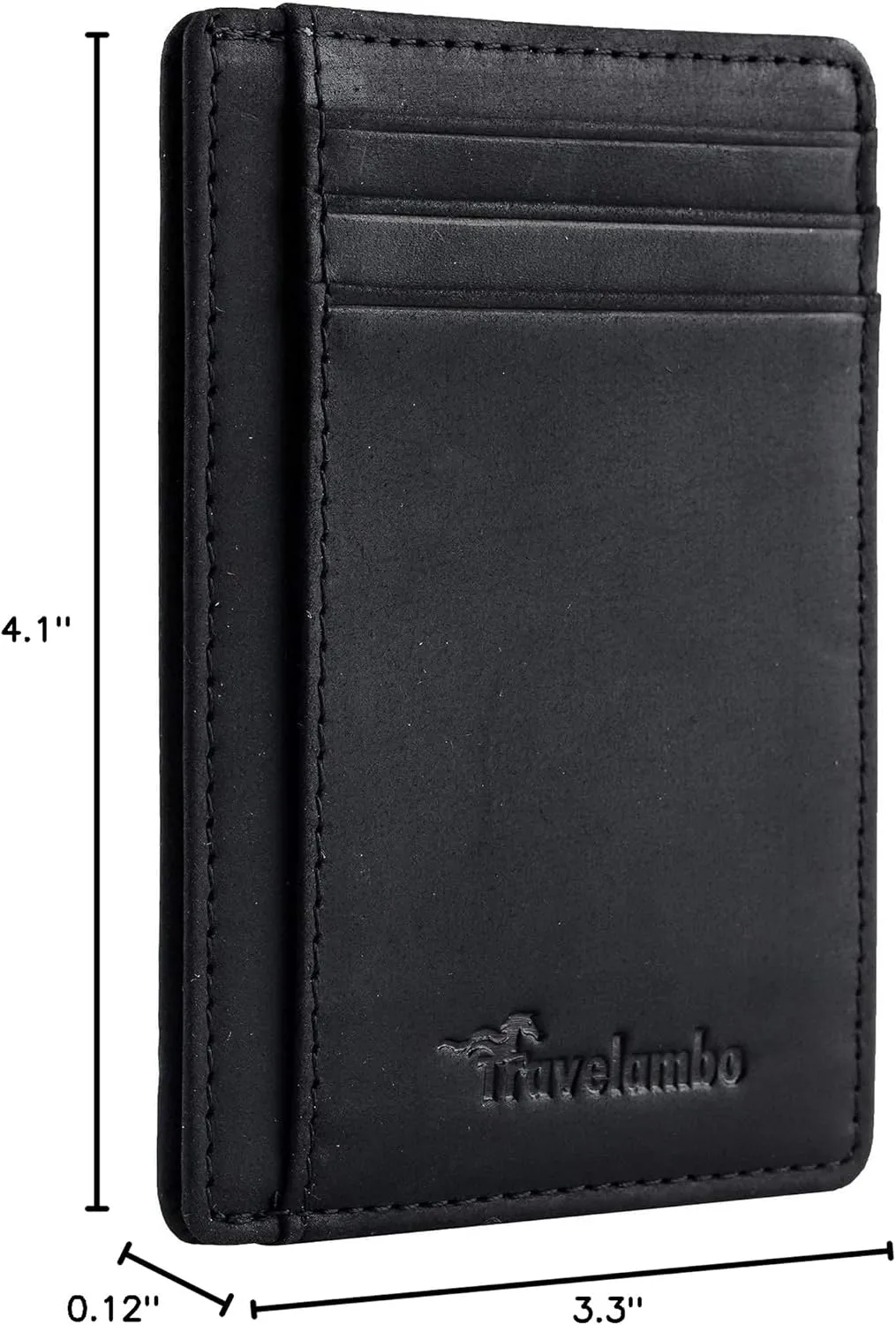 Travelambo Slim Wallet Front Pocket Minimalist Leather RFID Blocking Medium Size
