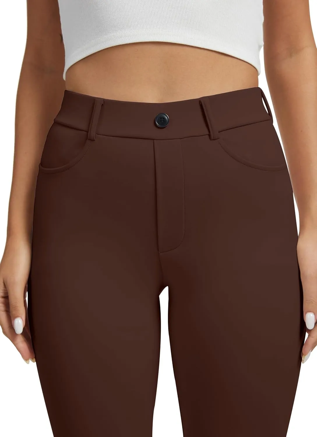 VIMPEP Womens Stretchy Yoga Dress Pants Straight Leg with Pockets Casual Petite/Regular 1202