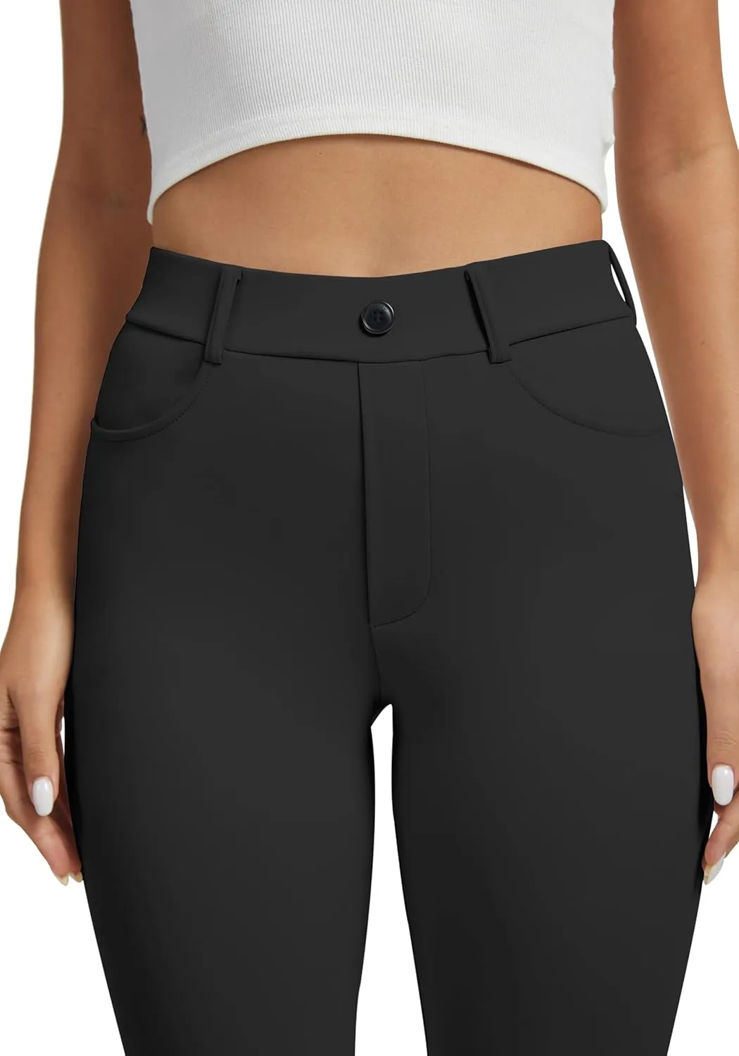 VIMPEP Womens Stretchy Yoga Dress Pants Straight Leg with Pockets Casual Petite/Regular 1202