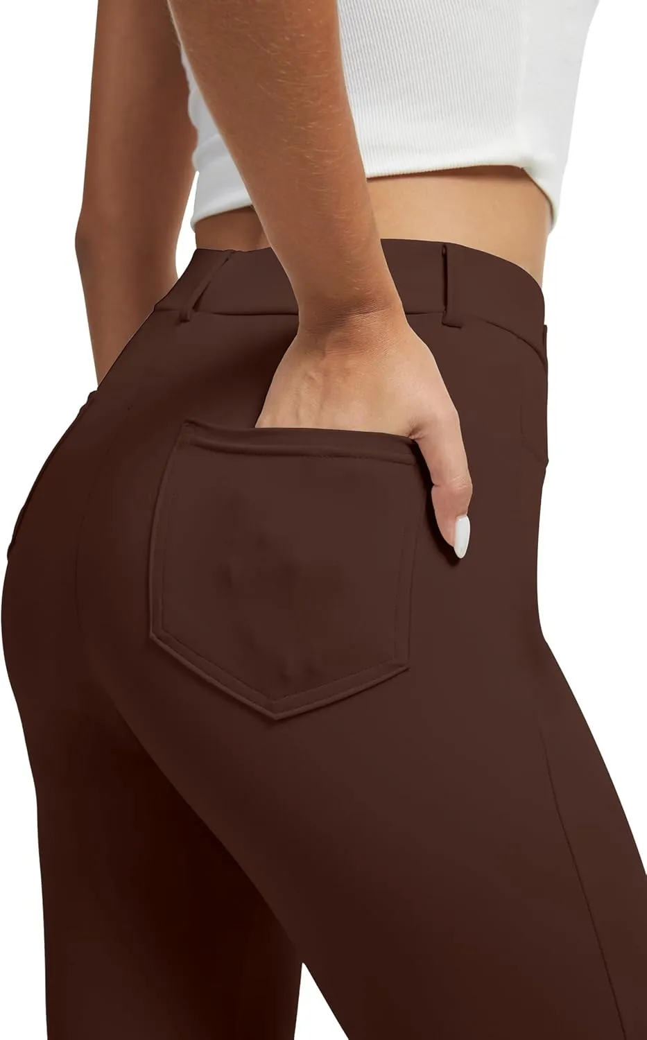 VIMPEP Womens Stretchy Yoga Dress Pants Straight Leg with Pockets Casual Petite/Regular 1202