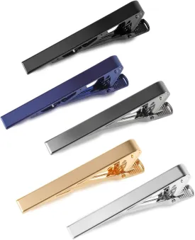 vivinin 5P Tie Clips For Men, 5 Different Classic Tie Bar, Stainless Steel Tie Clip For Business, Wedding, Anniversary, Father's Day Gifts and Daily Life