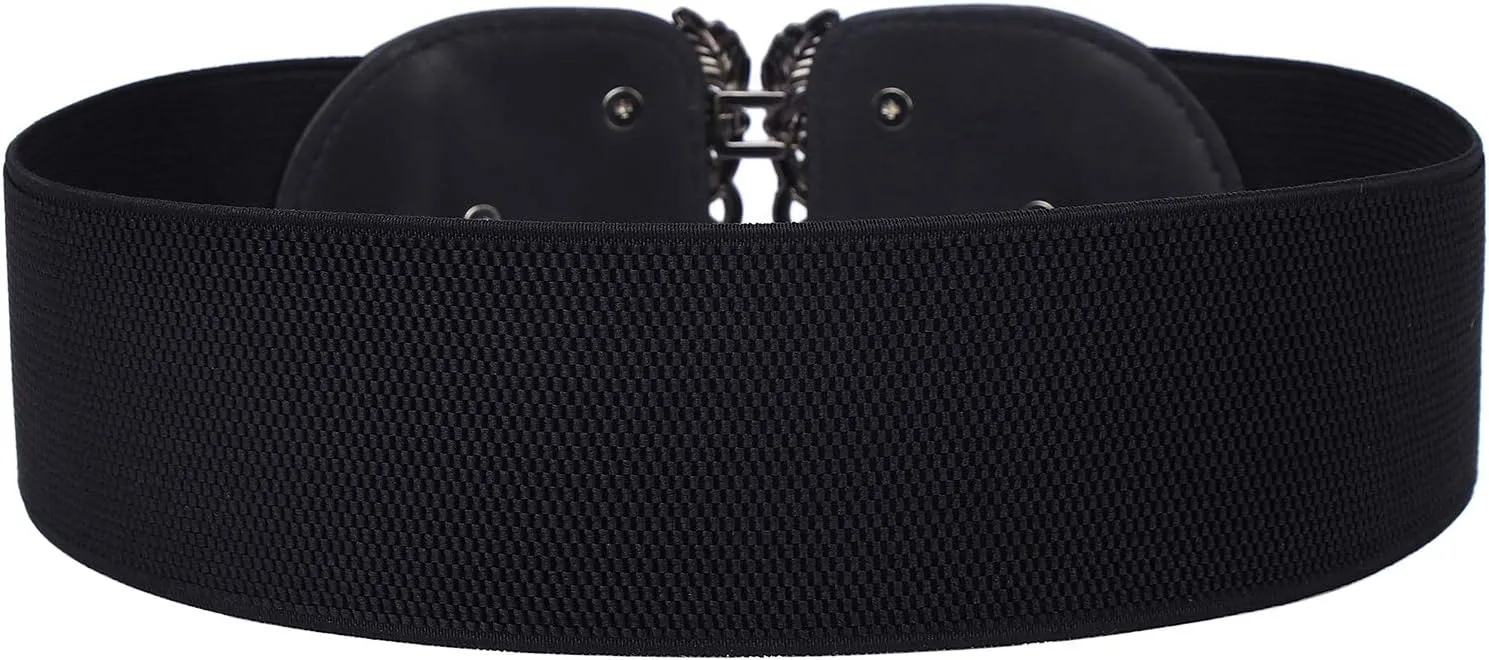Women Retro Style Stretchy Waist Belt Vintage Elastic Wide Dress Belts