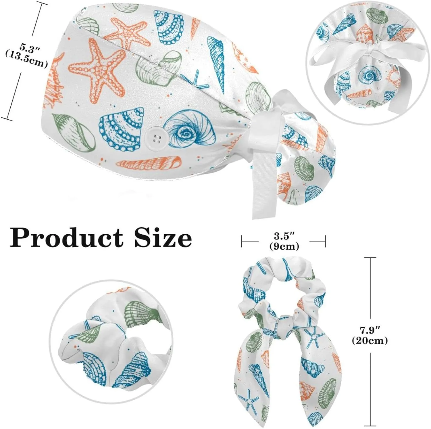 Women's Working Caps with Bow Scrunchies Cute Dog Paws Pattern Lace-Up Hat Unisex Hair Covers One Size
