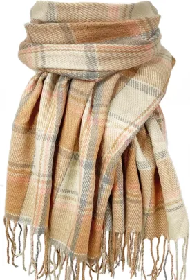 woogwin Winter Scarf for Women Cashmere Feel Plaid Warm Long Blanket Scarves Big Grid Pashmina Shawls and Wraps